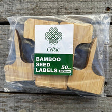 Load image into Gallery viewer, Bamboo Plant Labels – 50 Pack T - Type Garden Markers for Vegetables, Herbs &amp; Seedlings - The Celtic Farm