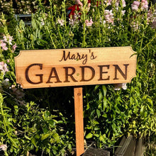 Load image into Gallery viewer, Custom Name Garden Sign - Made in USA with American Cedar - The Celtic Farm
