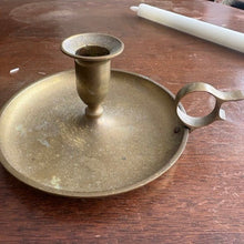 Load image into Gallery viewer, Vintage Brass Handled Candle Holder - The Celtic Farm