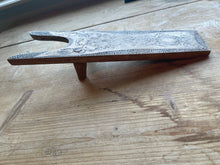 Load image into Gallery viewer, Antique Decorative Pyrography Floral Boot Jack (1909)