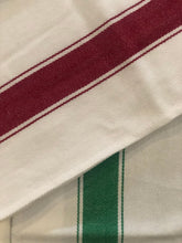 Load image into Gallery viewer, Christmas Striped Cotton Kitchen Red and Green Towel Set (6) - High Weight Cotton Dish Towel Set with Herringbone Weave
