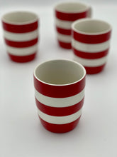 Load image into Gallery viewer, Cornishware Red Striped Mug Set of 4 (12oz) by T.G. Green