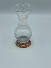 Load image into Gallery viewer, Etched Glass Bud Vase with Copper Base