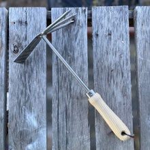 Load image into Gallery viewer, Garden Groundbreaker Tool with Hoe and Cultivator - Stainless and Hardwood - The Celtic Farm