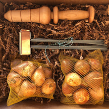 Load image into Gallery viewer, Gardening Gift Box - Fall/Winter Tulip Planting Set (Bulb Planter, Copper Garden Markers and Tulips - The Celtic Farm