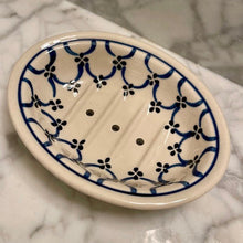 Load image into Gallery viewer, Hand-painted Polish Floral Ceramic Soap Dish - Light Floral - The Celtic Farm