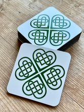Load image into Gallery viewer, Irish Coasters - Celtic Clover and Heart - The Celtic Farm