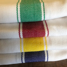 Load image into Gallery viewer, Striped Cotton Kitchen Towel Set (3) - High Weight Cotton Dish Towel Set with Herringbone Weave - The Celtic Farm