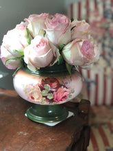 Load image into Gallery viewer, Vintage Rose Vase - Green with Gold Accents and Flowers - The Celtic Farm