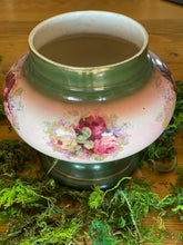 Load image into Gallery viewer, Vintage Rose Vase - Green with Gold Accents and Flowers - The Celtic Farm